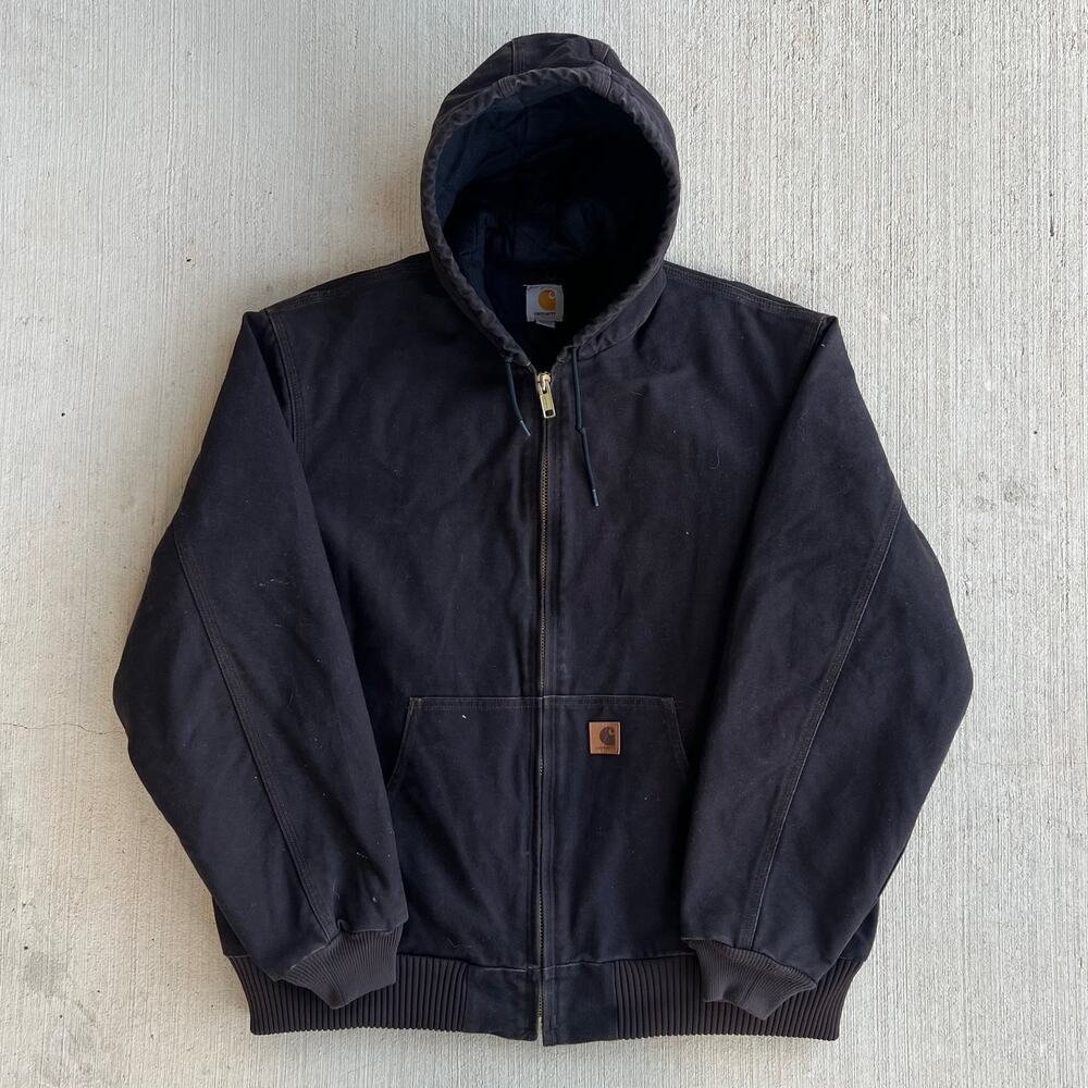Carhartt J130 DKB brown hooded work wear jacket